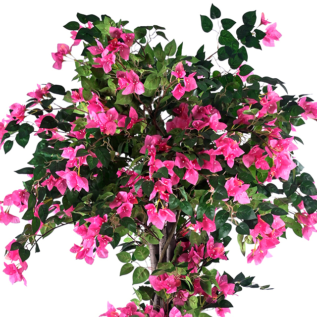Artificial Bougainvillea Tree with Flowers, Bright Flowers in Plastic Pot, Imitation Flowering Tree