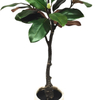 Artificial 35.4inch Silk Magnolia Leaf Tree In White Pot