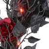Artificial 26-inch Halloween Wreath Decor Gothic Black And Red Rose Garland Home Decor