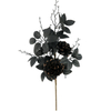 Artificial Black Gold Rose Bouquet Single Stem Wedding Simulation Flower with Black Leaves
