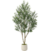 2026 Artificial 82.7-inch Detachable Olive Tree Large Fake Plant Pot Realistic Olive 