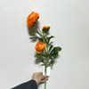 3-Head Single Stem Artificial Ranunculus, Vibrant Orange