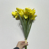 Artificial Yellow Daffodil Bouquet, Bright Yellow with Ruffled Yellow Center