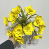  Bright Yellow with Green Center Accents,Artificial Yellow Daffodil Bouquet