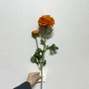 3-Head Single Stem Artificial Ranunculus, Orange-Yellow Bi-Color Ombré