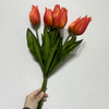 Artificial Orange-Red Gradient Tulip Bouquet