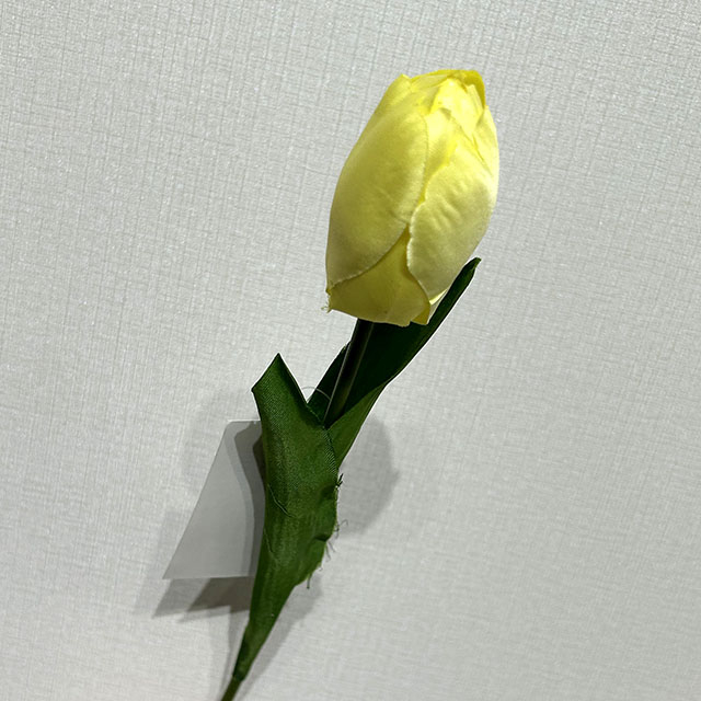 Long Stem with Foliage,Artificial Yellow Tulip Stem