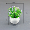 Potted bloom: 8cm Mini Artificial Mixed Flower & Grass Potted Plant (White/Black Pot)