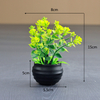 Potted bloom: Mixed-color Mini Artificial Flower & Foliage Potted Plant (15cm Black Striped Pot)