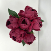 Artificial Deep Magenta Peony Stem Bundle