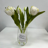 Artificial Flower Stem White Green Tulip
