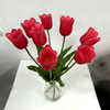 Artificial Deep Red Real-Touch Tulip Stem Bundle