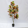 Artificial Croton Tree (Faux Codiaeum variegatum Tree with Iconic Variegated Tropical Leaves)