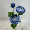 Single Stem Artificial Ranunculus, Deep Dusty Blue (3 Heads)