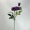 3-Head Single Stem Artificial Garden Rose, Deep Lavender Purple