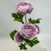4-Head Single Stem Artificial Ranunculus, Dusty Lavender