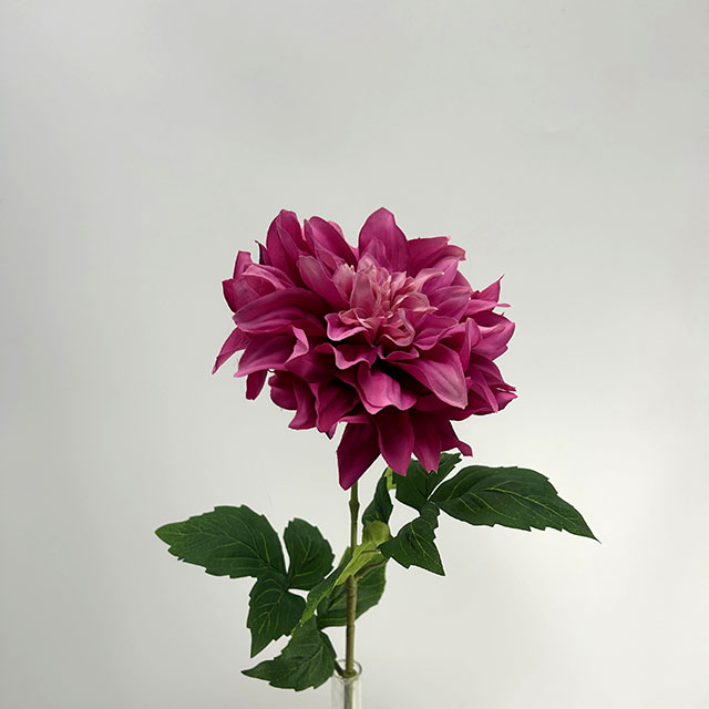 Single Head Artificial Dahlia, Deep Magenta Pink Gradient