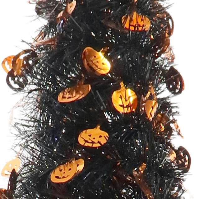 60-inch Foldable Pumpkin Halloween 3D Tinsel Pencil Halloween Tree