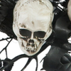 Artificial 28inch Skull Garland Halloween Door Hanging Haunted House Party Decoration