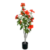 Green Modern Style 47 Inch Artificial Hibiscus Tropical Flower Plant Tall Plastic Branches And Leaves Office Outdoor Home Garden Decoration