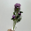 3-Head Single Stem Artificial Ranunculus, Lavender Purple Ombré.