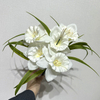 Artificial White Daffodil Bouquet, Pure White with Yellow Center