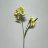 Artificial Long Stem Cream White Daffodil, Multi-Bloom with Bright Yellow Ruffled Center