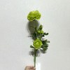 3-Head Single Stem Artificial Ranunculus, Bright Lime Green.