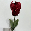Artificial Frilly Deep Red Parrot Tulip Stem