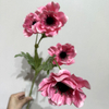 Artificial Pink Anemone Stem, 4-Bloom with Foliage