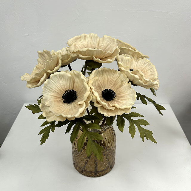 Artificial Vintage Cream Anemone Stem Bundle