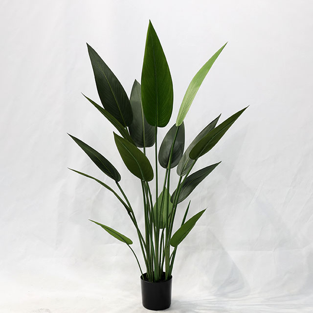 Artificial Philodendron Tree (Faux Bird of Paradise / Strelitzia reginae with Large Sword-Shaped Tropical Leaves)
