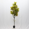 Artificial Croton Tree (Faux Codiaeum variegatum Tree with Iconic Variegated Tropical Leaves)