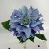 Single Head Artificial Dahlia, Dusty Blue with Lavender Accents