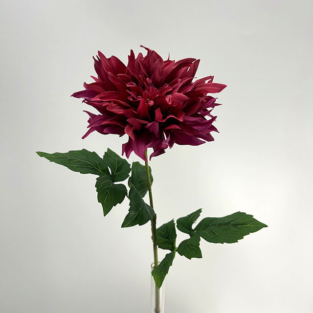 Artificial Deep Burgundy Red (Wine Red) Dahlia Flower