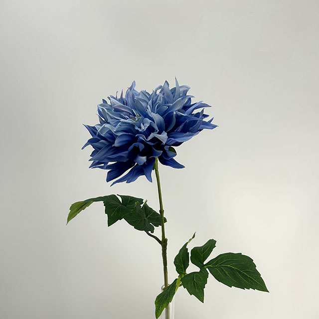 Single Head Artificial Dahlia, Dusty Blue Gradient