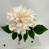 Single Head Artificial Dahlia, Creamy White with Blush Nude Center
