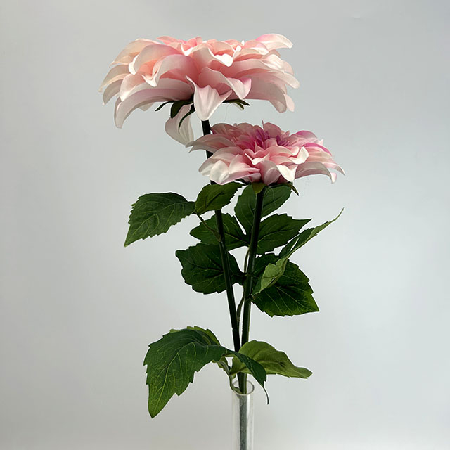 Artificial Soft Blush Pink with Creamy White Gradient Dahlia Flower