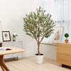 Olive Trees Artificial Indoor, 7Ft Artificial Olive Plants, Tall Faux Olive Tree, Fake Topiary Silk Tree in Pot with Olive Branch & Fruit, Home Office Modern Decor Gift for Housewarming 1Pack