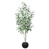 Artificial Olive Tree with Fruits in Black Plastic Pot