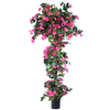 Artificial Bougainvillea Tree with Flowers, Bright Flowers in Plastic Pot, Imitation Flowering Tree