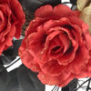 Artificial 24inch Red And Gold Rose with Black Leaf Halloween Wreath