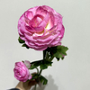 3-Head Single Stem Artificial Ranunculus, Vibrant Hot Pink Ombré