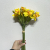 Artificial Yellow Daffodil Bouquet, Bright Yellow with Orange Ruffled Center.