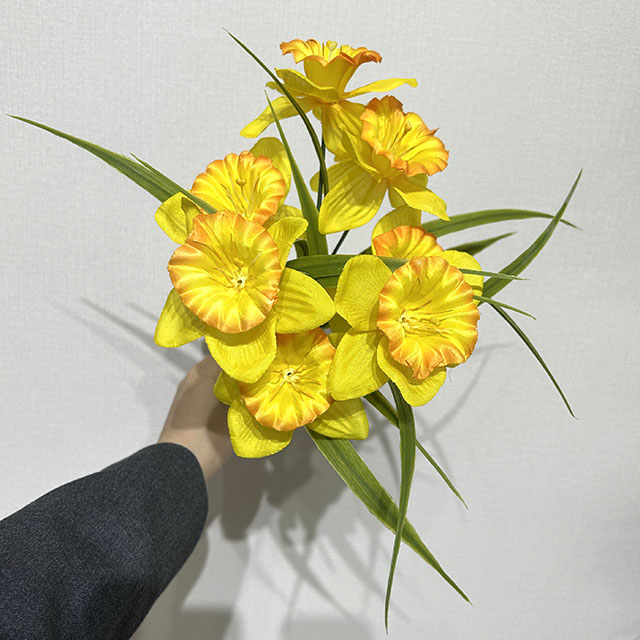 Artificial Daffodil Bouquet, Yellow with Orange Accents