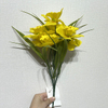 Artificial Yellow Daffodil Bouquet, Bright Yellow with Green Center Accents