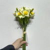 Artificial White Freesia Bouquet, Cream White with Bright Yellow Center
