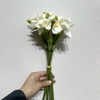 Artificial White Freesia Bouquet, Pure White with Yellow Center