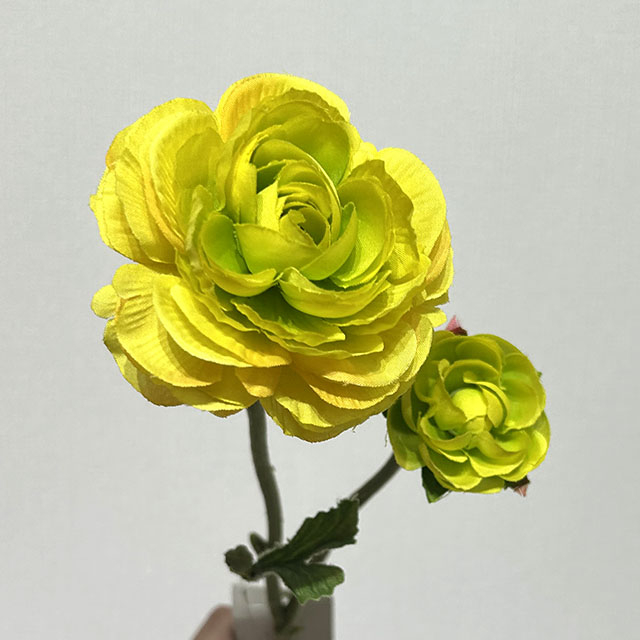 Artificial Bright Yellow Ranunculus Stem