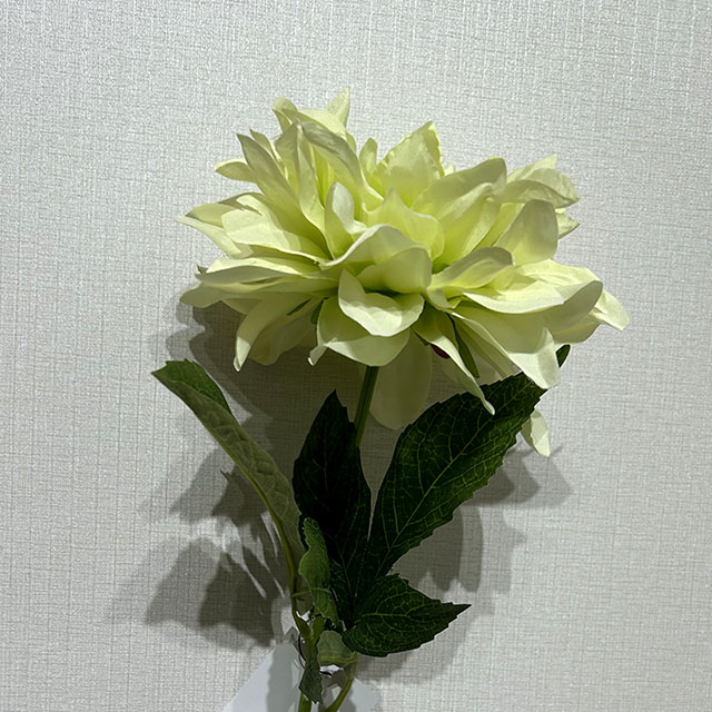 Artificial Lime Green & White Dahlia Stem